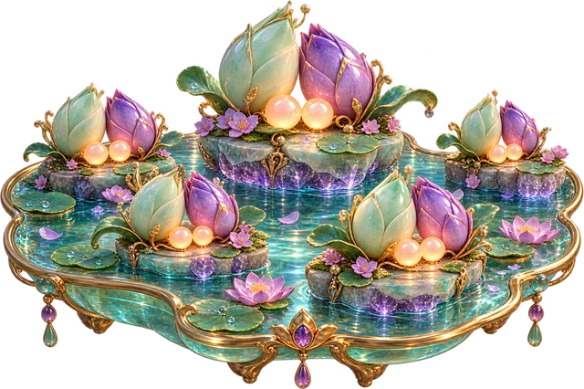 Twin Lily Ponds sculpted game world
