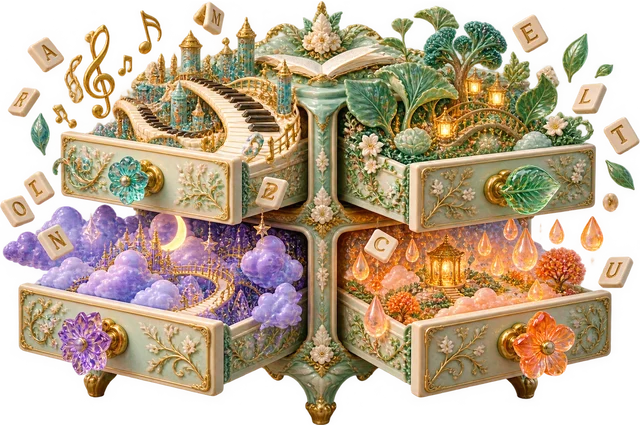 Word Cabinet sculpted game world